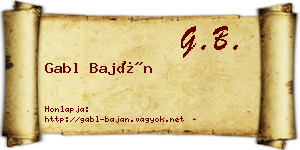 Gabl Baján névjegykártya